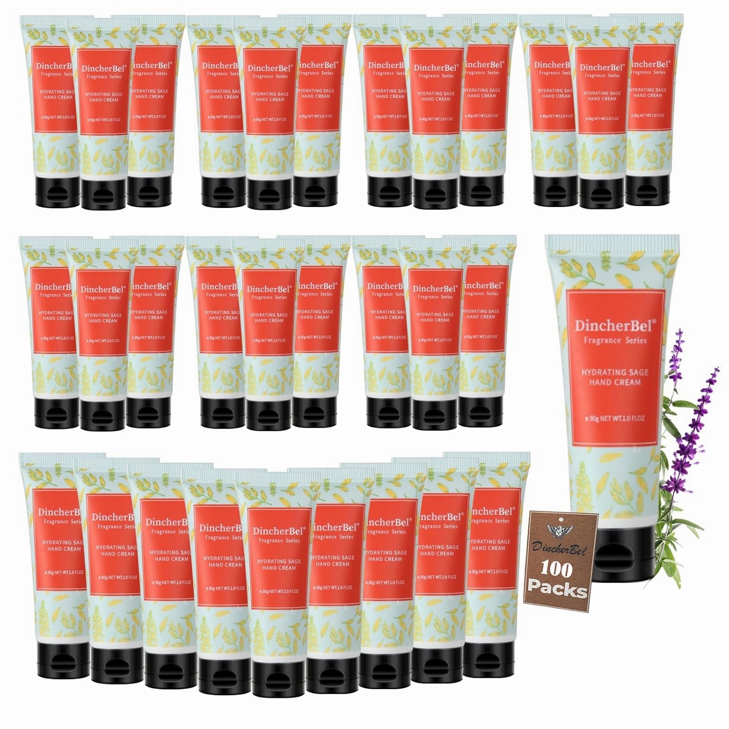 100 Pack Hydrating Fragrances Moisturizing Hand Cream Set - Travel Size Non-Greasy Hand Lotion Set for Dry Skin, Instant Hydrating Hand Care for Women, 1.0 oz/30 ml