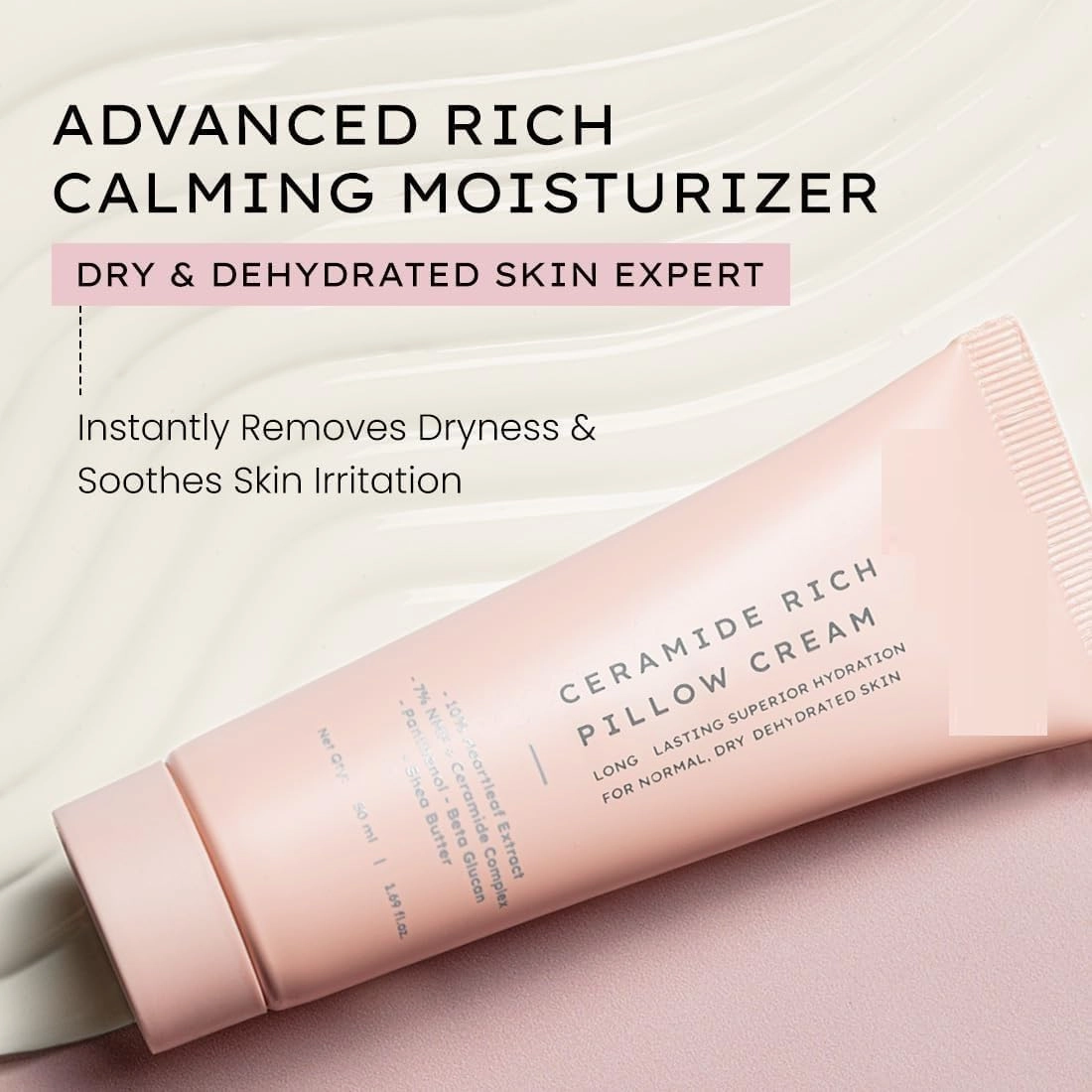 10% Heartleaf Extract & 7% Ceramides-NMF Face Cream Moisturizer | Rich Pillow Cream for Hydration, Deep Nourishment & Barrier Repair | for Dry Skin, Normal Skin & Sensitive Skin- 50ml