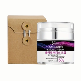 1 Box, Day and Night Collagen Facial Cream - Moisturizing Face Cream with Collagen, Hyaluronic Acid, Aloe Vera, Nourishing Dry Skin, Deeply Moisturizing Facial Lotion, Suitable for Men and Women