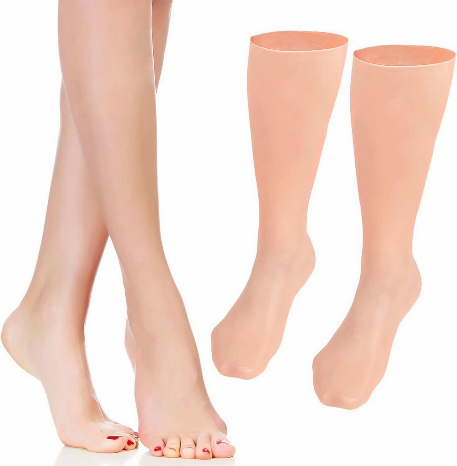1Pair Moisturizing Long Socks for Foot Care Sebs Exfoliating Knee High Socks for Softening Dry Cracked Skin for and Deep Penetration with Foot