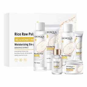 2 Pack For SADOER 6 piece moisturizing rice milk skincare set,Skin Care kit,Cleansing Moisturizing Skin Care,Facial Skin Care Sets Kits,Contains cleansing lotion toner facial creams eye cream serum
