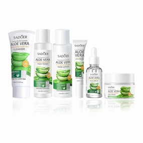 2 Pack For SADOER Aloe Vera Skin Care Set,6 Piece Face Skincare Kit,Moisturizing Facial Skin Care Sets Kits,Cleanser Toner Lotion Eye Creams Serum Face Creams