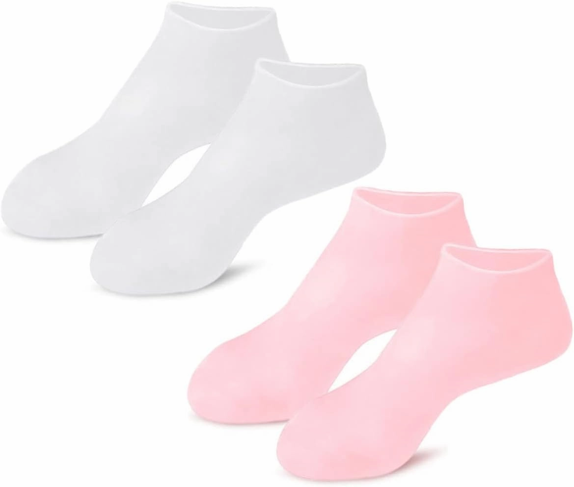 2pairs Supple Moisturizing Socks for Cracked Feet Care Exfoliating Foot for Softening Dry Skin for Home Pedicure and