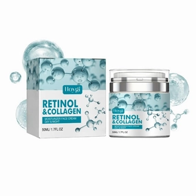 2pcs Anti Aging Retinol Collagen Day Night Moisturizer Face Cream Moist Hydrating Brightening Elastic Firming Smoothing Facial Cream