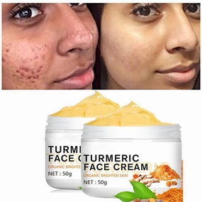 2PCS Turmeric Cream for Face, Anti-Aging Cream Facial Moisturizer Cream with Organic Ingredients, Skin Moisturizing Brightening Repair Cream for Dull Dry Skin