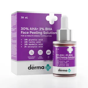 30% AHA   2% BHA Pee-ling Solution | Multi-Purpose Formula for Clogged Pores, Acne Marks & Aging Skin | 10 Min Deep Exfoliation | 1.01 Fl Oz/30ml