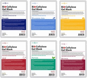 6 Gel Masks Assorted - Bio Cellulose Gel Sheet Mask – Collagen, EGF, Hyaluronic Acid, Peptide, Retinol, Vitamin C (6pcs in total)