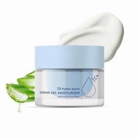 7D Hydro Burst Oil-Free Water Gel Face Moisturizer with Hyaluronic Acid, Ceramides & Peptides for 100HR Hydration | Skin Barrier Repair Cream For All Skin Types | Men & Women, 50 ml