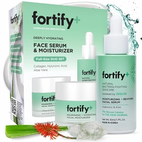 9-in-1 Ultimate Hydration Facial Set - Nourishing Moisturizer & Serum Duo, Dermatologist Tested - Hydrates & Protects Skin Barrier, Clean Beauty, Made in Korea - 2 x 50ML/1.7Fl Oz