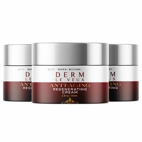 (3 Pack) Derm Le Veux Moisturizing Cream - Derm LeVeux Advanced Facical Moisturizer - DermLe Veux Cream for Face and Neck with Premium Ingredients all Skin Types Shea Butter Hyaluronic Acid (6 oz)