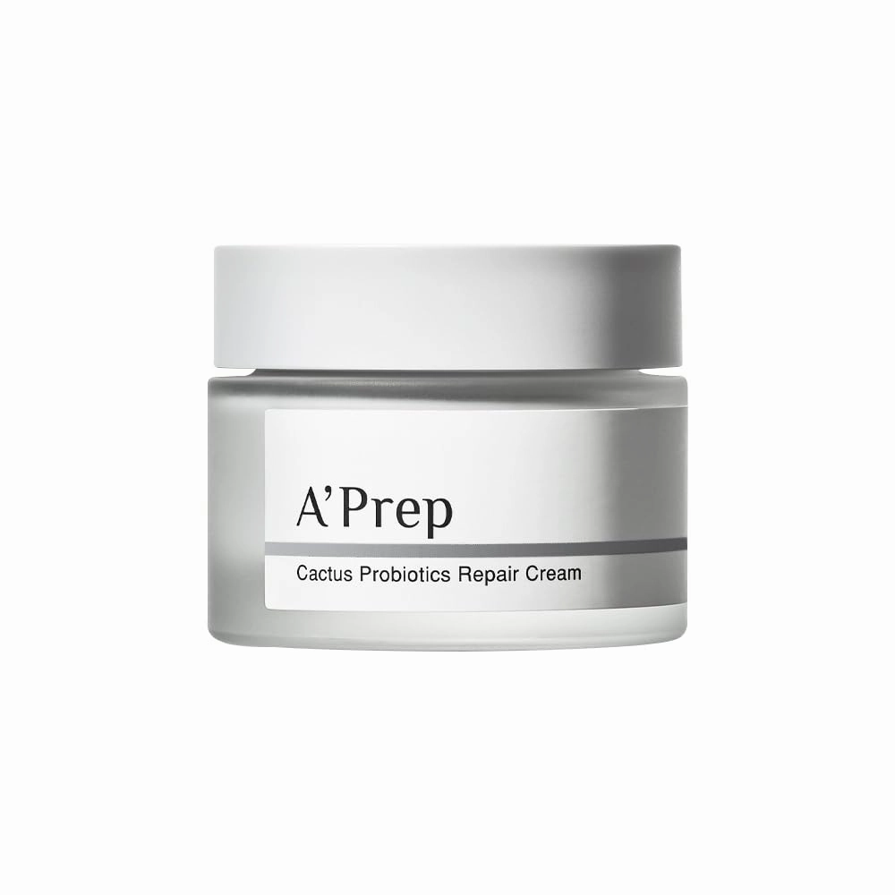 A'Prep Cactus Probiotics Repair Cream – Hydrating & Nourishing Face Moisturizer for Dry and Sensitive Skin, Strengthens Skin Barrier with Jeju Cactus Extract, Korean Skincare, 50ml