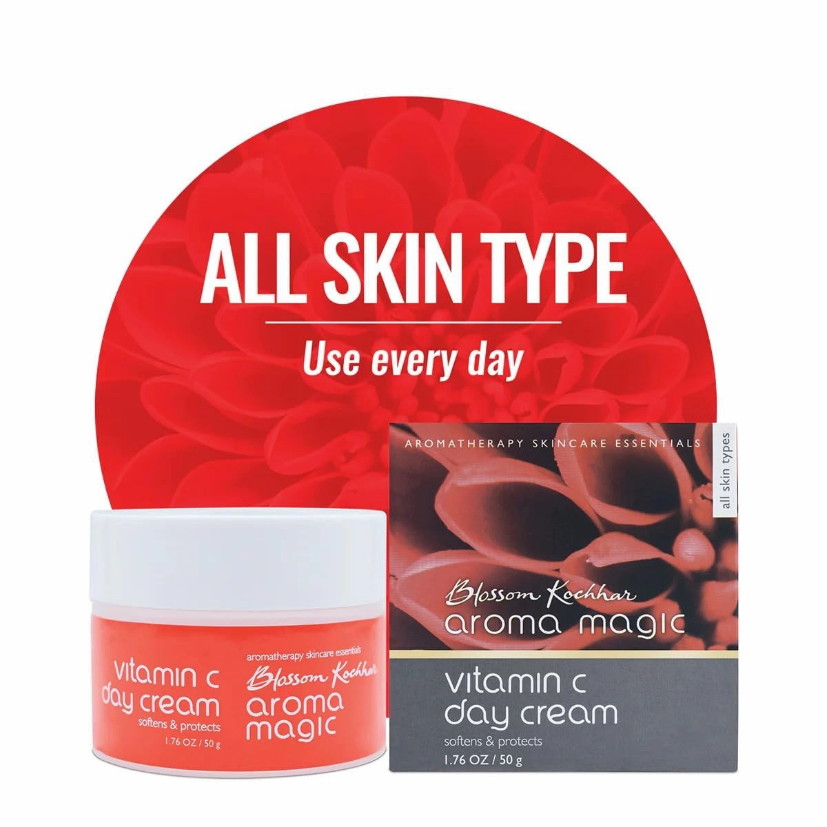A-roma .in. Magic Vitamin C Day Cream, All Skin Types, 1.76 oz, Softens and Protects