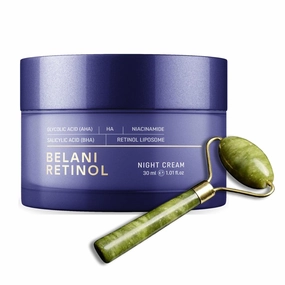 ABERA Belani Retinol Cream for Face, Facial Moisturizer with Collagen Cream and Hyaluronic Acid, Anti-Wrinkle Reduce Fine Lines, Night Anti-Aging For Women (1.01 Fl Oz) (1 Box   1 Roller)