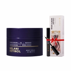 ABERA BELANI Retinol Night Cream For Women, Dark Spot Remover, Melasma Treatment, Reduce Fine Lines, Anti-Wrinkle, Anti-Aging Neck and Décolleté For Face (1 Box   Gift Eyelash Serum)
