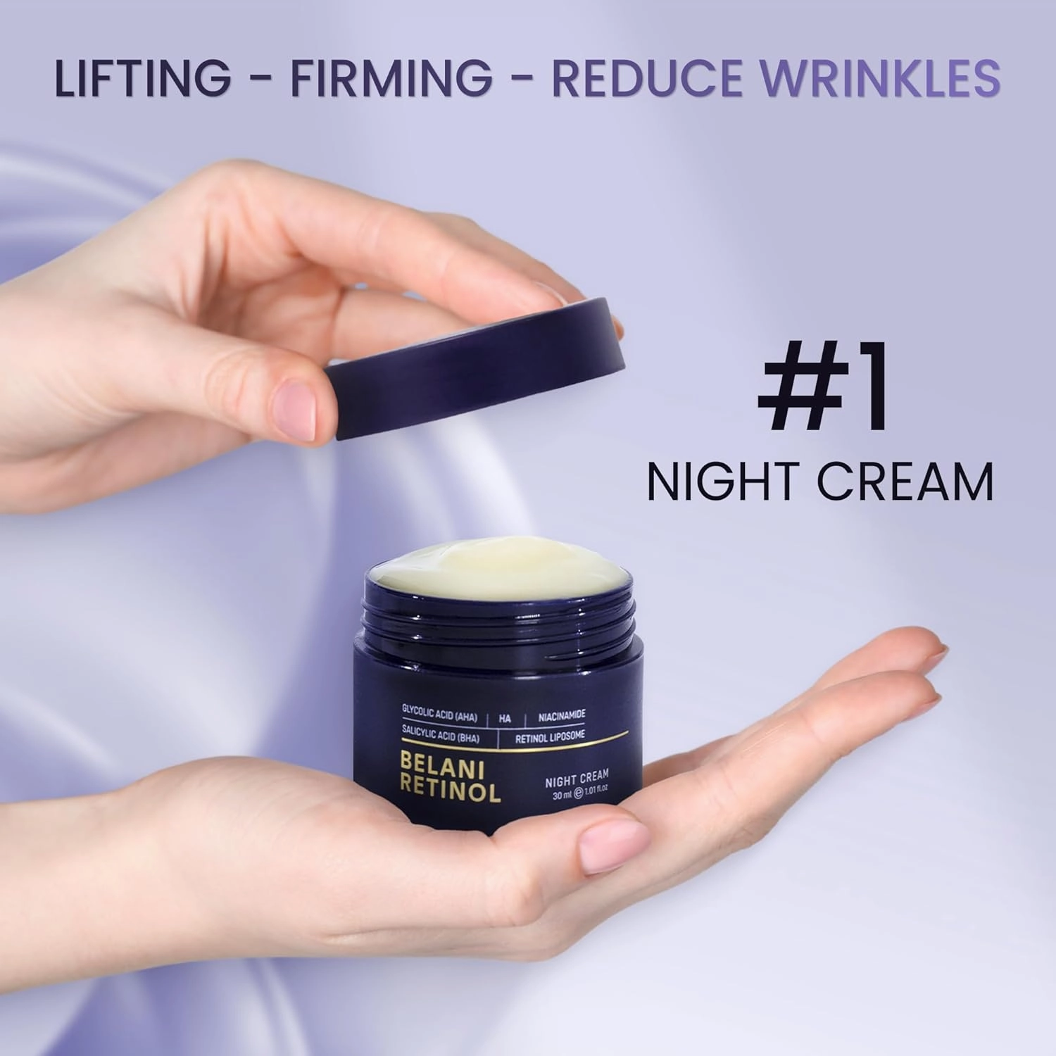 ABERA BELANI Retinol Night Cream For Women, Dark Spot Remover, Melasma Treatment, Reduce Fine Lines, Anti-Wrinkle, Anti-Aging Neck and Décolleté For Face (1 Box   Gift Eyelash Serum)