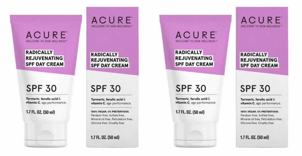 ACURE Acure Radically Rejuvenating, Day Cream, SPF 30, 1.7 fl oz (50 ml) (Pack of 2)
