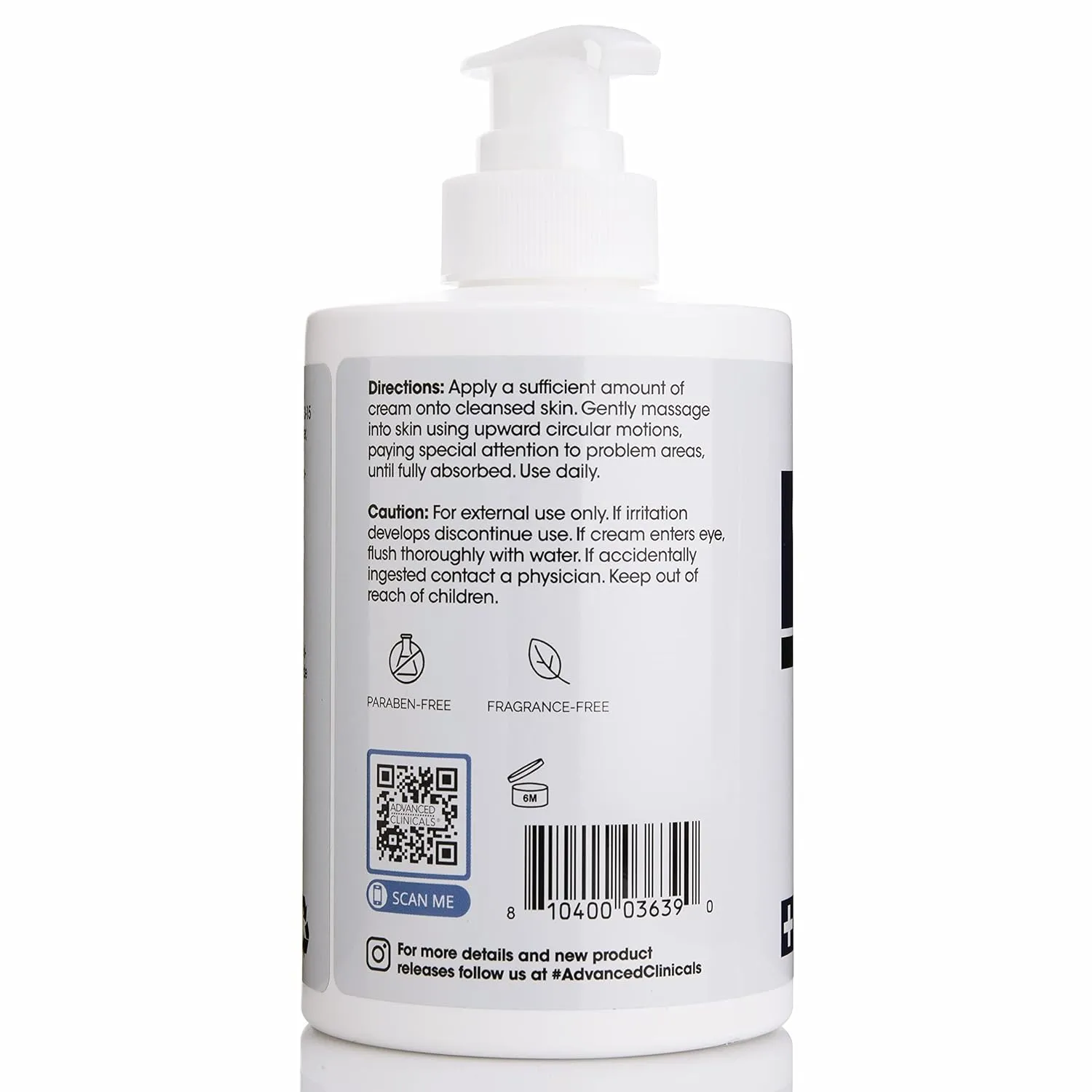 Advanced Clinicals Collagen Lotion   Peptide Cream Dry Skin Rescue Face & Body Moisturizing Skin Care Cream To Lift, Firm, & Tighten, Anti Aging Skincare Moisturizer Hydrates Skin, Large 15 Fl Oz