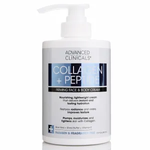 Advanced Clinicals Collagen Lotion   Peptide Cream Dry Skin Rescue Face & Body Moisturizing Skin Care Cream To Lift, Firm, & Tighten, Anti Aging Skincare Moisturizer Hydrates Skin, Large 15 Fl Oz