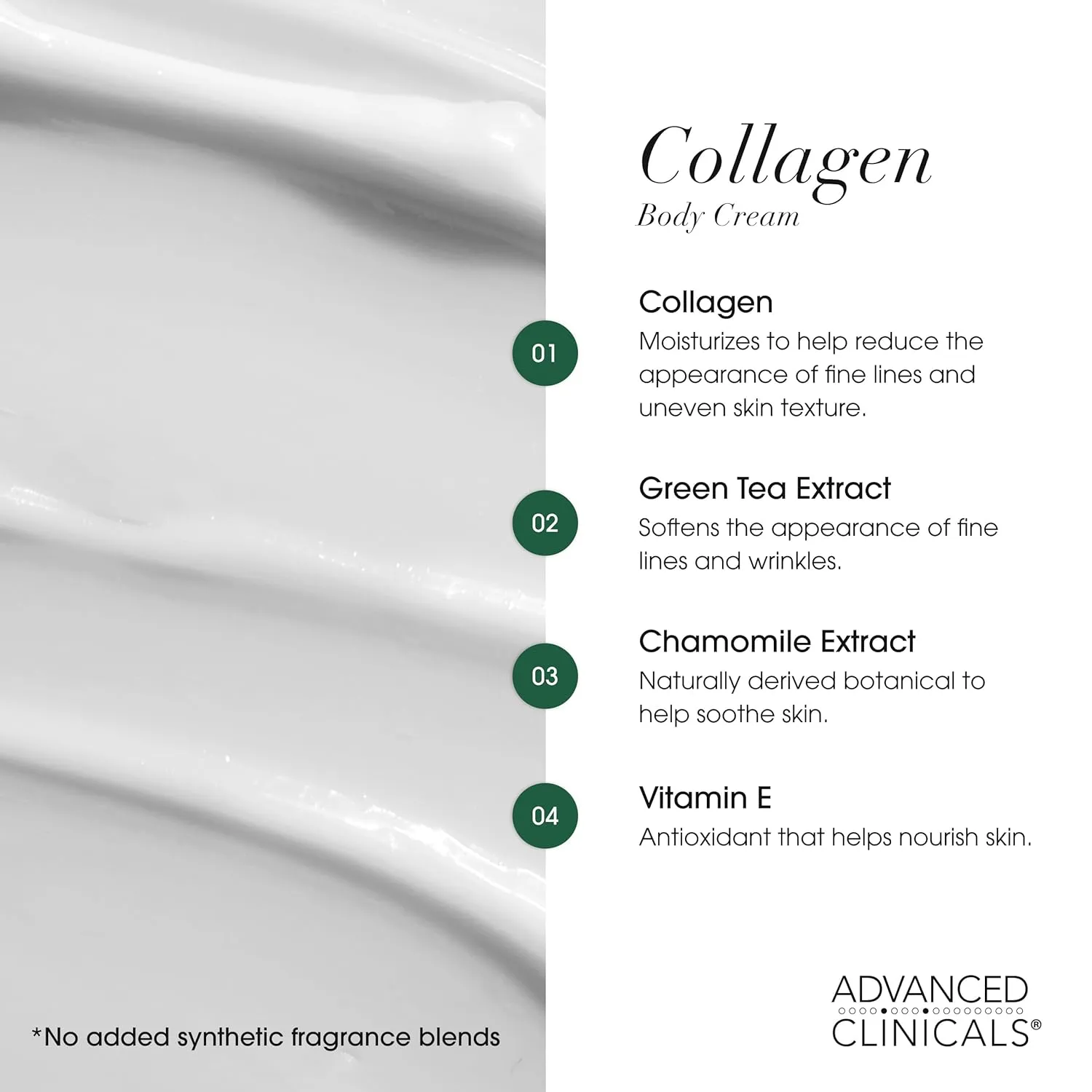 Advanced Clinicals Hyaluronic Acid Moisturizer   Fragrance Free Collagen Cream Face Moisturizer & Body Lotion 2pc Skincare Set For Women & Men Helps Reduce Appearance Of Crepey Skin & Dry Skin, 2pc