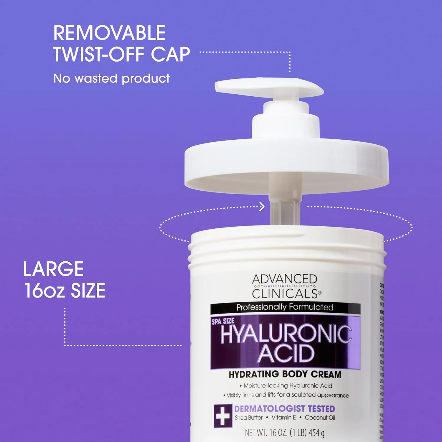 Advanced Clinicals Hyaluronic Acid Moisturizer   Fragrance Free Collagen Cream Face Moisturizer & Body Lotion 2pc Skincare Set For Women & Men Helps Reduce Appearance Of Crepey Skin & Dry Skin, 2pc