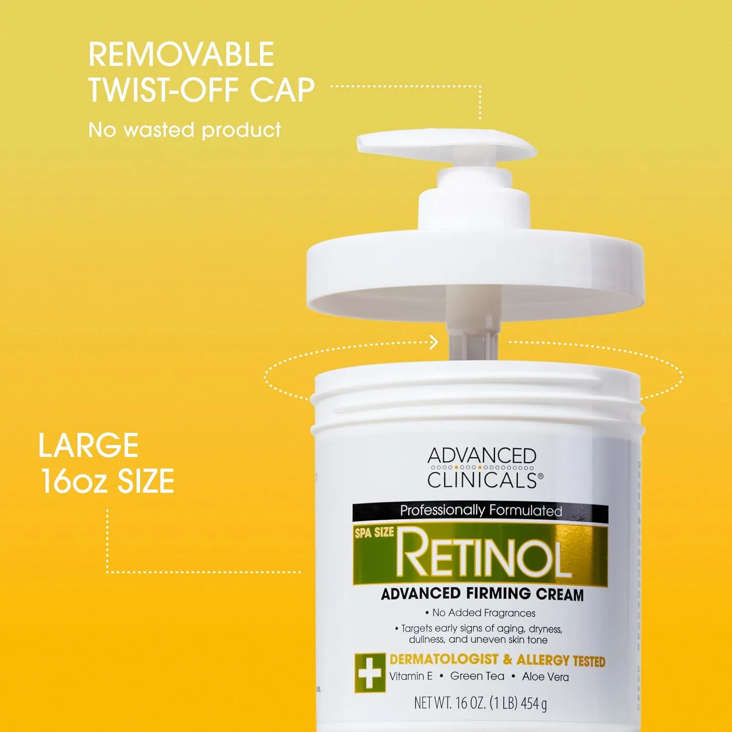 Advanced Clinicals Retinol Body Lotion   Collagen Cream Fragrance Free Face Moisturizer & Body Cream 2pc Skincare Set For Women & Men Helps Reduce Appearance Of Crepey Skin, Wrinkles, & Dry Skin, 2pc