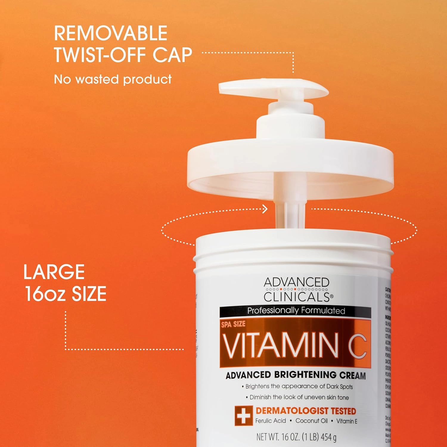 Advanced Clinicals Hyaluronic Acid Moisturzier   Brightening Vitamin C Cream 2pc Skincare Set For Women & Men | Face Moisturizer & Body Cream Helps Improve Look Of Crepey Skin & Uneven Skin Tone, 2pc