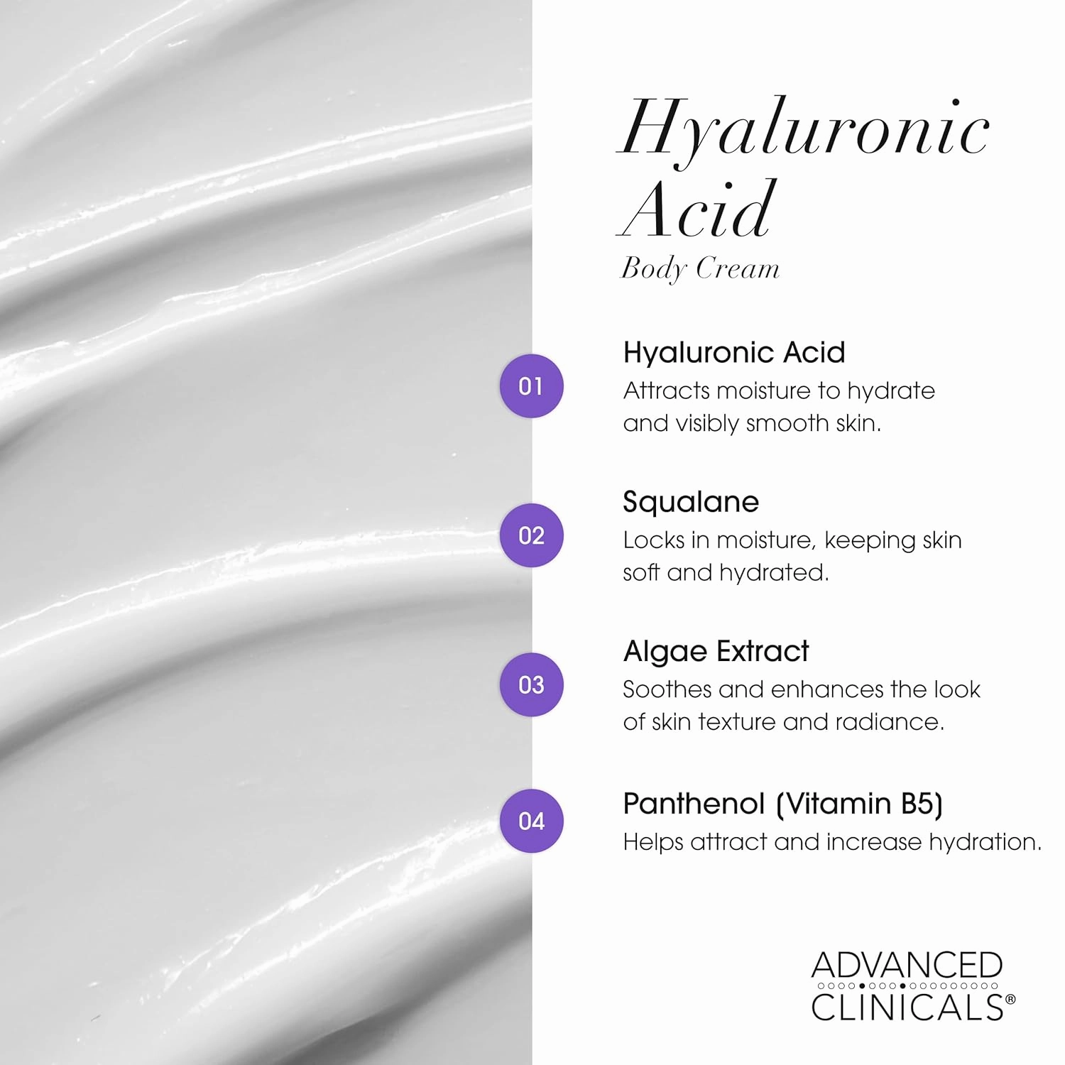 Advanced Clinicals Hyaluronic Acid Moisturzier   Brightening Vitamin C Cream 2pc Skincare Set For Women & Men | Face Moisturizer & Body Cream Helps Improve Look Of Crepey Skin & Uneven Skin Tone, 2pc