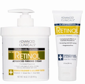 Advanced Clinicals Retinol Body Lotion & Face Moisturizer | Anti Aging Skin Care Retinol Body Cream For Women & Men Improves Appearance Of Fine Lines, Wrinkles, & Look Of Crepey Skin, W/Travel Size