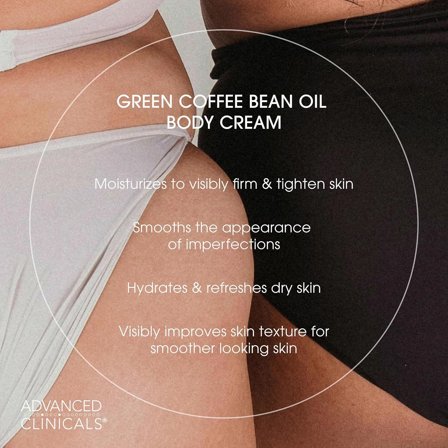 Advanced Clinicals Unscented Collagen Body Cream & Face Moisturizer   Green Coffee Bean Oil Thermo - Firming Body Cream For Women & Men Helps Reduce Appearance Of Cellulite Prone Skin & Dry Skin, 2pc