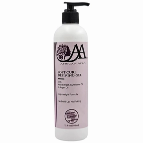 African Afro Soft Curl Defining Gel with Argan Oil, Moisturizing Hair Gel for Curls and Kinks, Lightweight Hair Styling Cream, No Buildup and Residue, All Natural, Cruelty-Free, 12 Fl Oz
