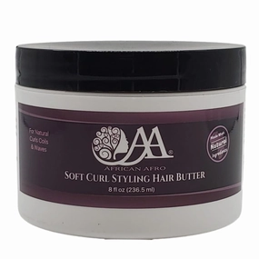 African Afro Soft Curl Styling Hair Butter, Moisturizing Curl Cream for Curly Hair, Curling Cream With Shea Butter and Coconut Milk, Cruelty-Free Curl Enhancing Smoothie, No Residue, 8 Fl Oz