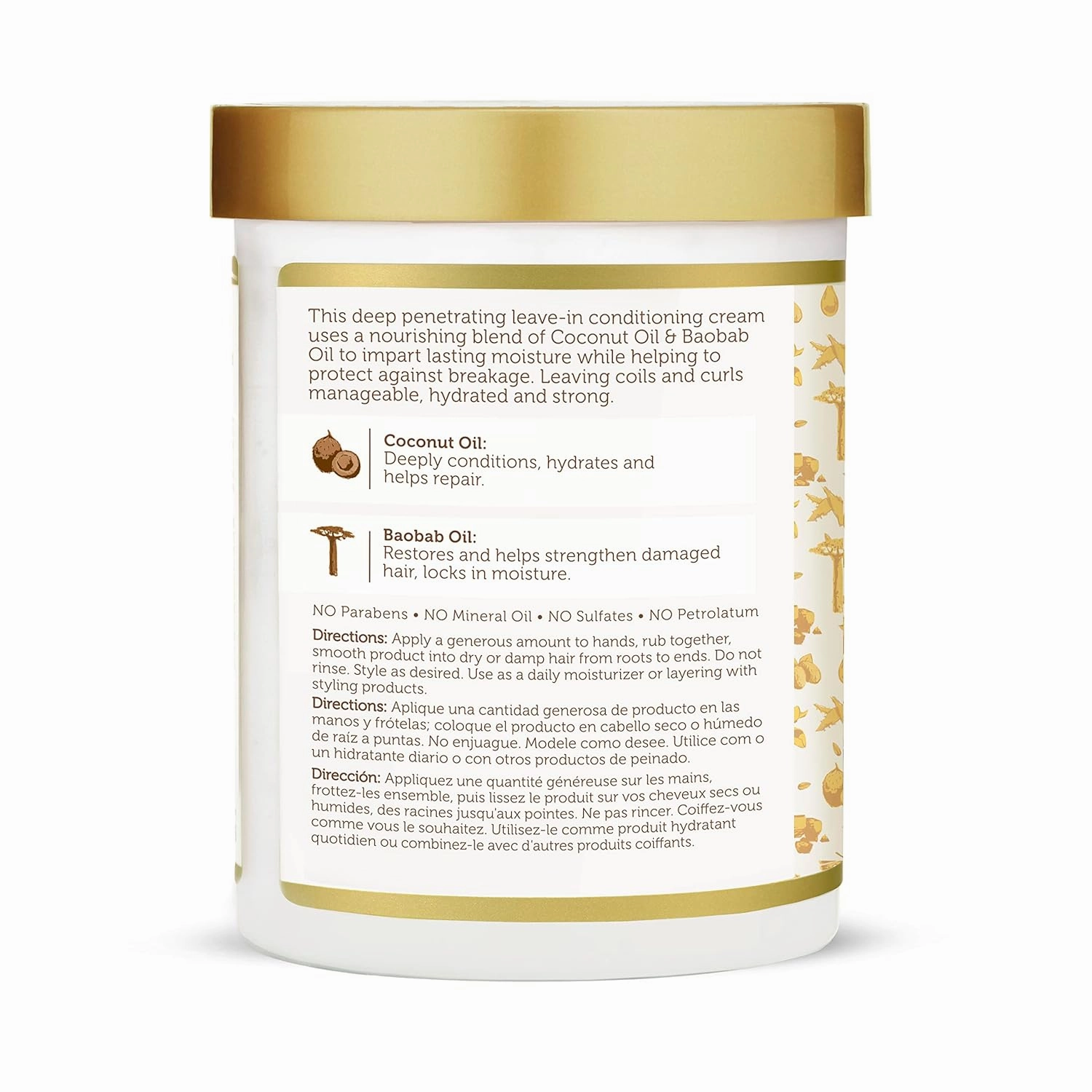 African Pride Moisture Miracle Coconut Oil & Baobab Oil Leave-In Hair Cream (3 Pack) - Provides Intense Moisture & Helps Repair Natural Coils & Curls, Hydrates & Strengthens, 18 oz
