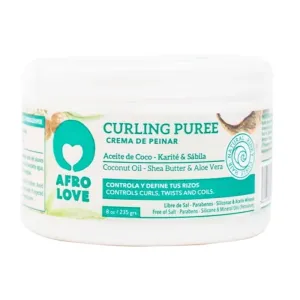 Afro Love Curl Cream for Curly & Wavy Hair,Defines & Hydrates with Coconut & Shea Butte, Frizz Control & Moisture, Sulfate-Free,Paraben-Free (8oz)