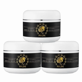 AILKE Brightening Cream For Face, Body Hands, With Glutathione, Vitamin A, Intensive Moisturizer, Smooth And Soft Skin, Improve Dull Skin, 3.5 oz (Pack of 3)