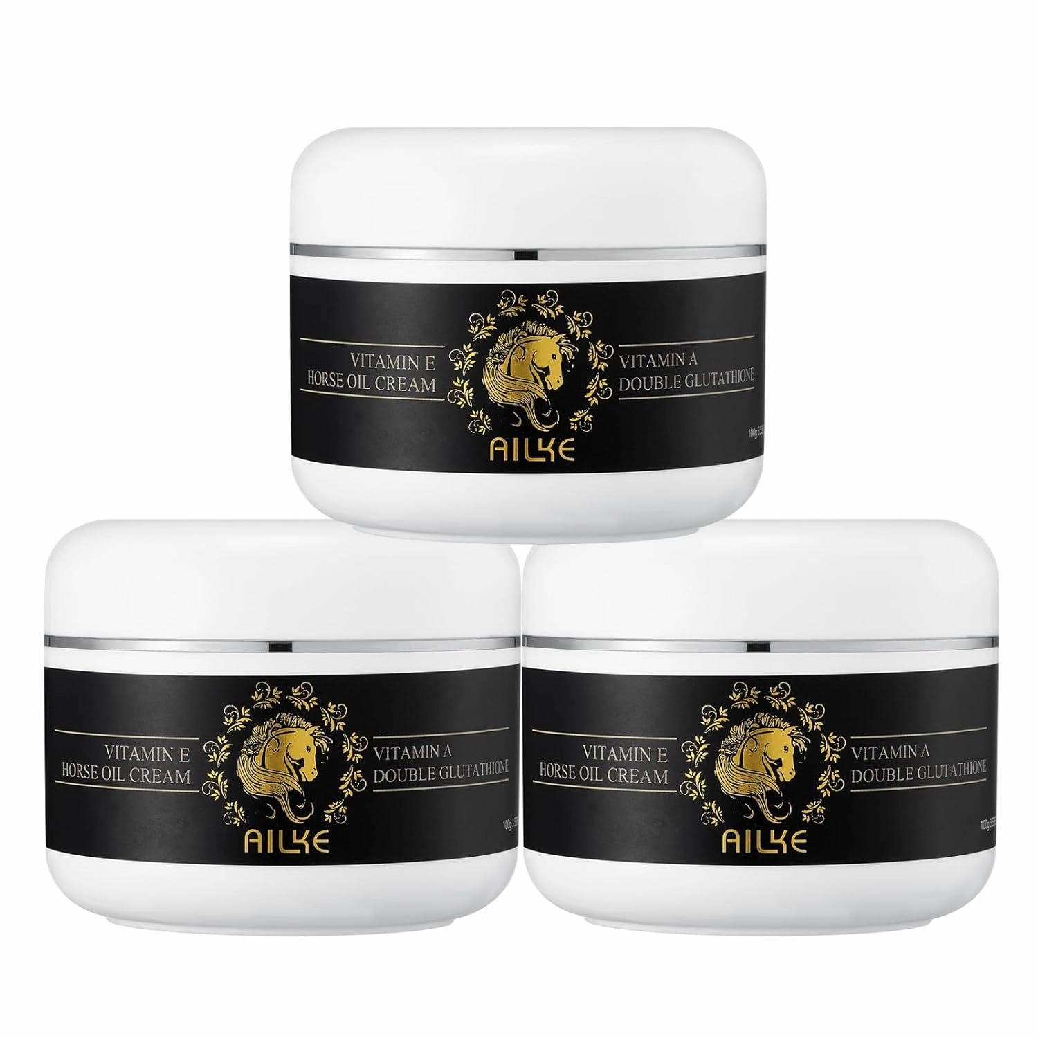 AILKE Brightening Cream For Face, Body Hands, With Glutathione, Vitamin A, Intensive Moisturizer, Smooth And Soft Skin, Improve Dull Skin, 3.5 oz (Pack of 3)