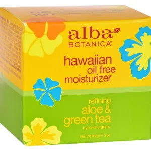 Alba Botanica Hawaiian Oil-Free Moisturizer, Refining Aloe & Green Tea, 3 Ounce,Pack of 1