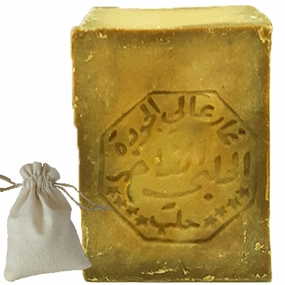 Aleppo Soap - 2 Pack - 8 oz each - comes with Cotton Pack -  Laurel Oil,� Virgin Olive Oil, Natural & Handmade from Origin