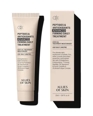 Allies of Skin Peptides & Antioxidants Advanced Firming Daily Treatment with 13 Brighteners, 9 Antioxidants, 7 Firming Peptides, 5% Teprenone & Ferulic Complex and 3% Biotech Algae Complex 20ml/0.67oz