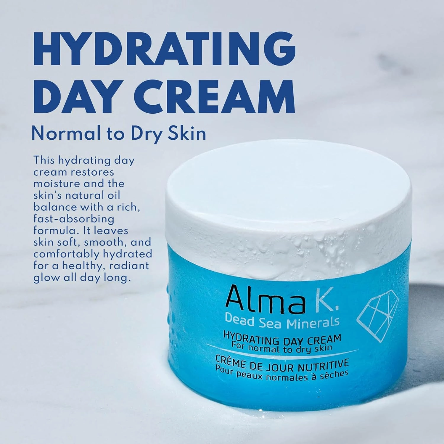 ALMA K Hydrating Day Cream - Day Face Cream for Normal to Dry Skin - Daily Face Moisturizer - Facial Moisturizer with Olive and Avocado Oils - 1.7 oz