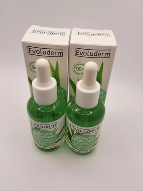 Aloe Vera & Hyaluronic Acid Moisturizing Serum Evoluderm pack of 2 of 1.05 fl. oz. each.