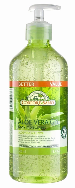 Aloe Vera Gel-Body Moisturizer-CERTIFIED ORGANIC-NO PARABENS-FRAGANCE FREE-500 ml/16.9 fl oz