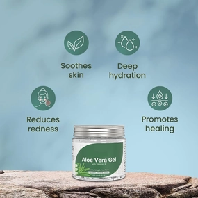 Aloe Vera Gel Moisturizer for Face & Hair, Aloe Gel, Enriched with Vitamin E for Soothing Skin, Paraben & Silicone Free 200g