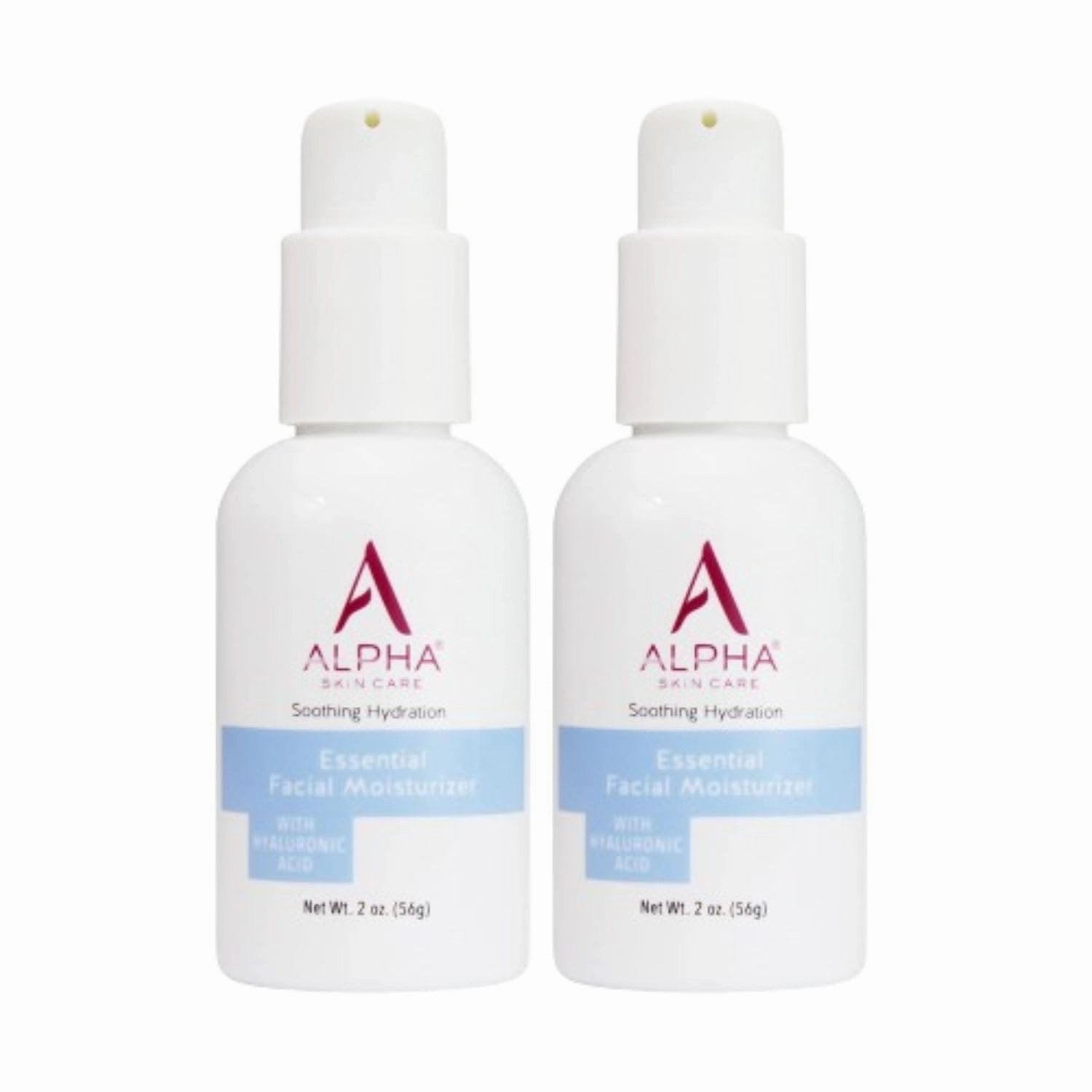 Alpha Skin Care Essential Facial Moisturizer, Hyaluronic Acid, Soothing Hydration, Reduces Lines & Wrinkles, Normal to Dry Skin, 2 Oz, 2 Pack