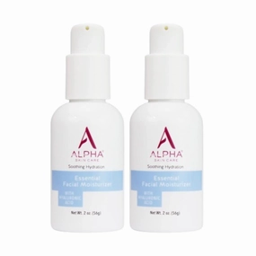 Alpha Skin Care Essential Facial Moisturizer, Hyaluronic Acid, Soothing Hydration, Reduces Lines & Wrinkles, Normal to Dry Skin, 2 Oz, 2 Pack