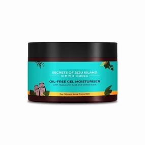 AMC Korean Oil free Gel Moisturizer for oily skin with Hyaluronic Acid & Willow Bark Extracts | Moisturiser for face | Suitable for Oily & Acne-Prone Skin| Men & Women | Korean Skin Care | 50gm