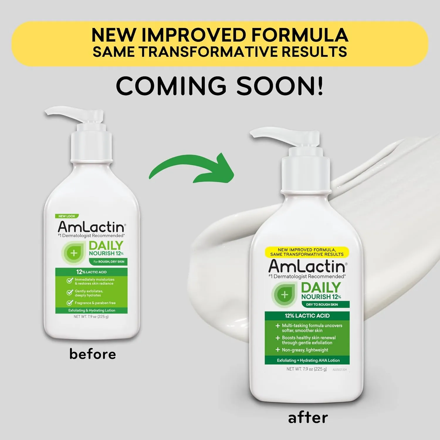 AmLactin Daily Nourish 12% - 14.1 oz Body Lotion with 12% Lactic Acid - Exfoliator and Moisturizer for Dry Skin (Packaging May Vary)​
