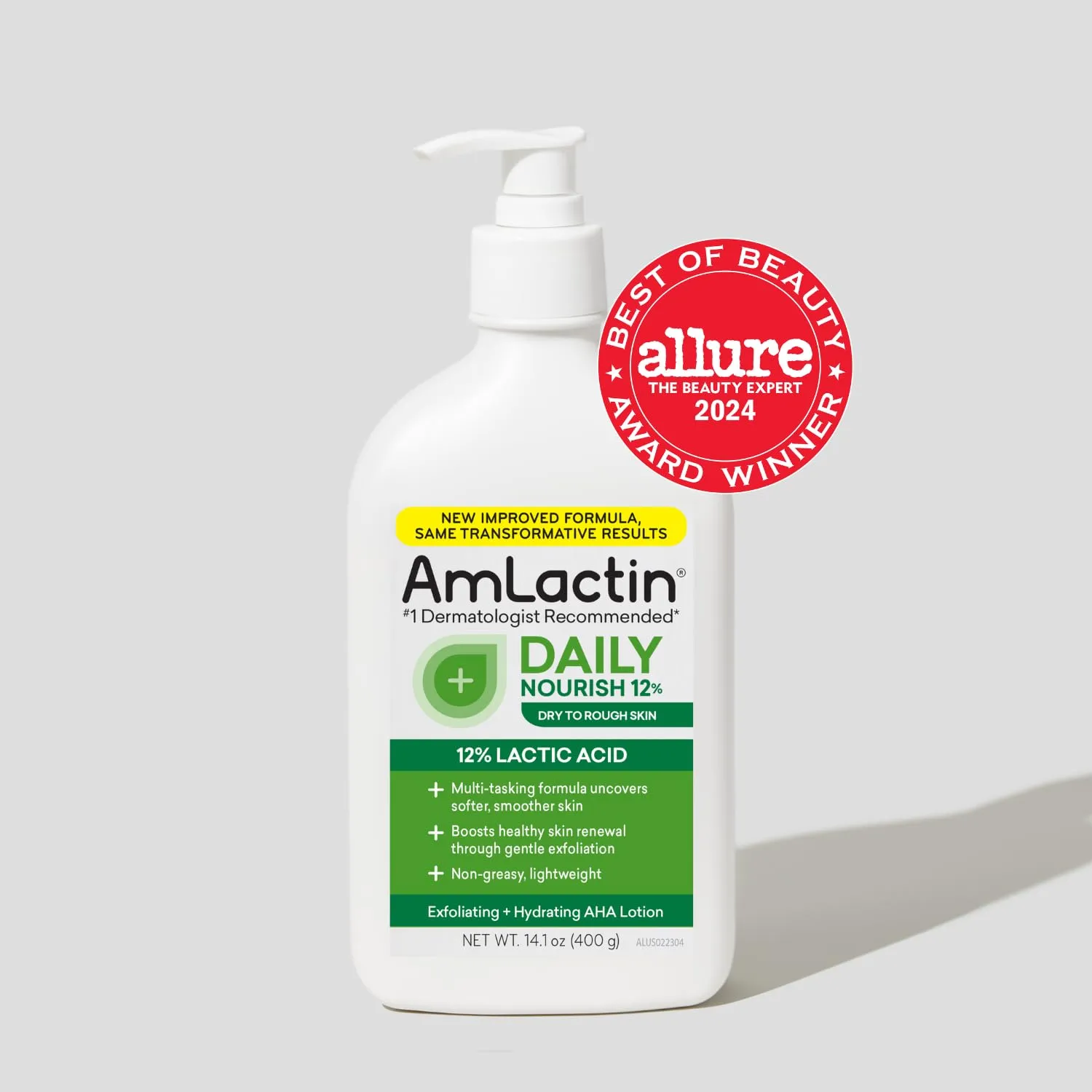 AmLactin Daily Nourish 12% - 14.1 oz Body Lotion with 12% Lactic Acid - Exfoliator and Moisturizer for Dry Skin (Packaging May Vary)​