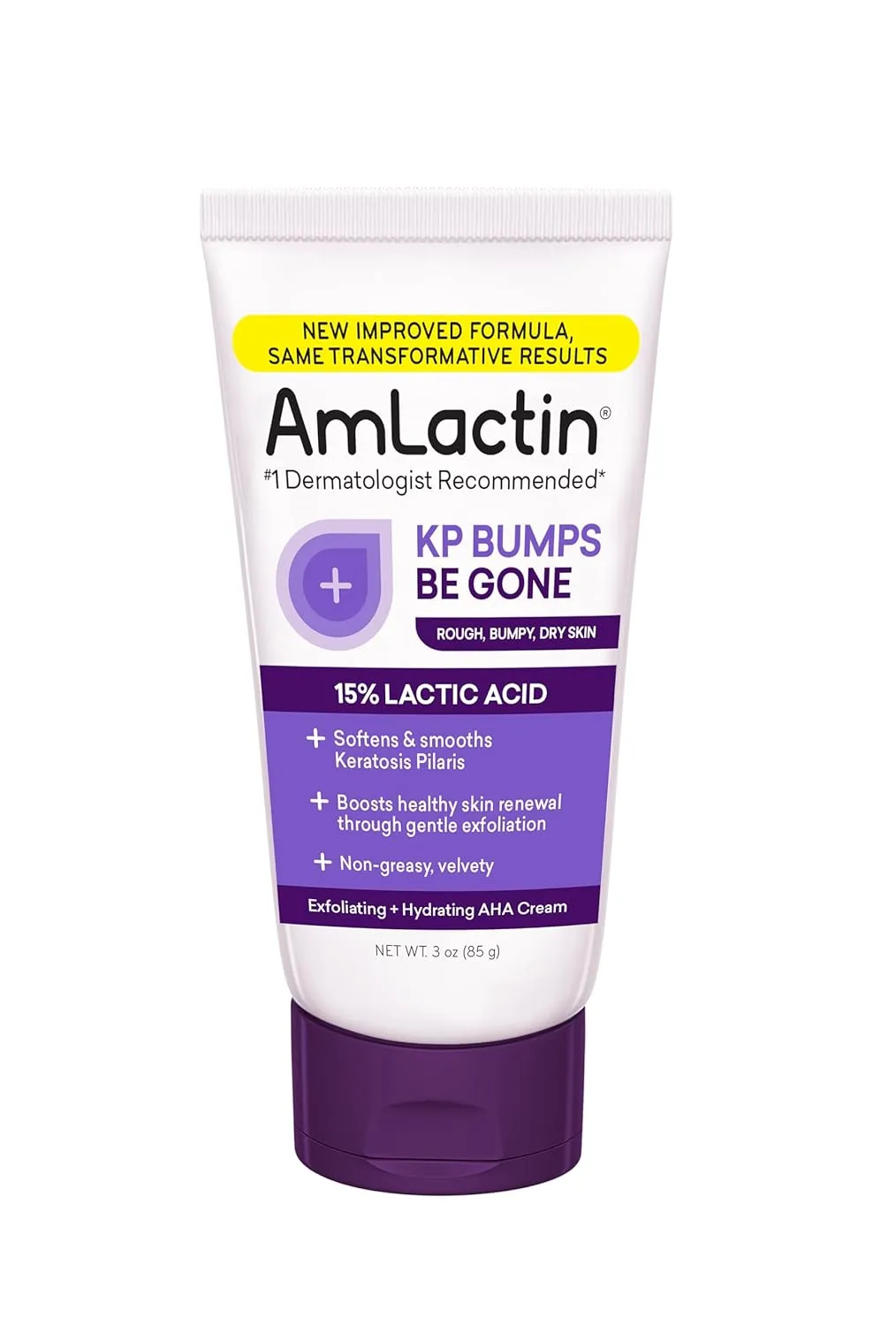 AmLactin KP Bumps Be Gone - 3 oz Keratosis Pilaris Moisturizing Cream with 15% Lactic Acid - Exfoliator and Moisturizer for Dry, Rough and Bumpy Skin (Packaging May Vary)