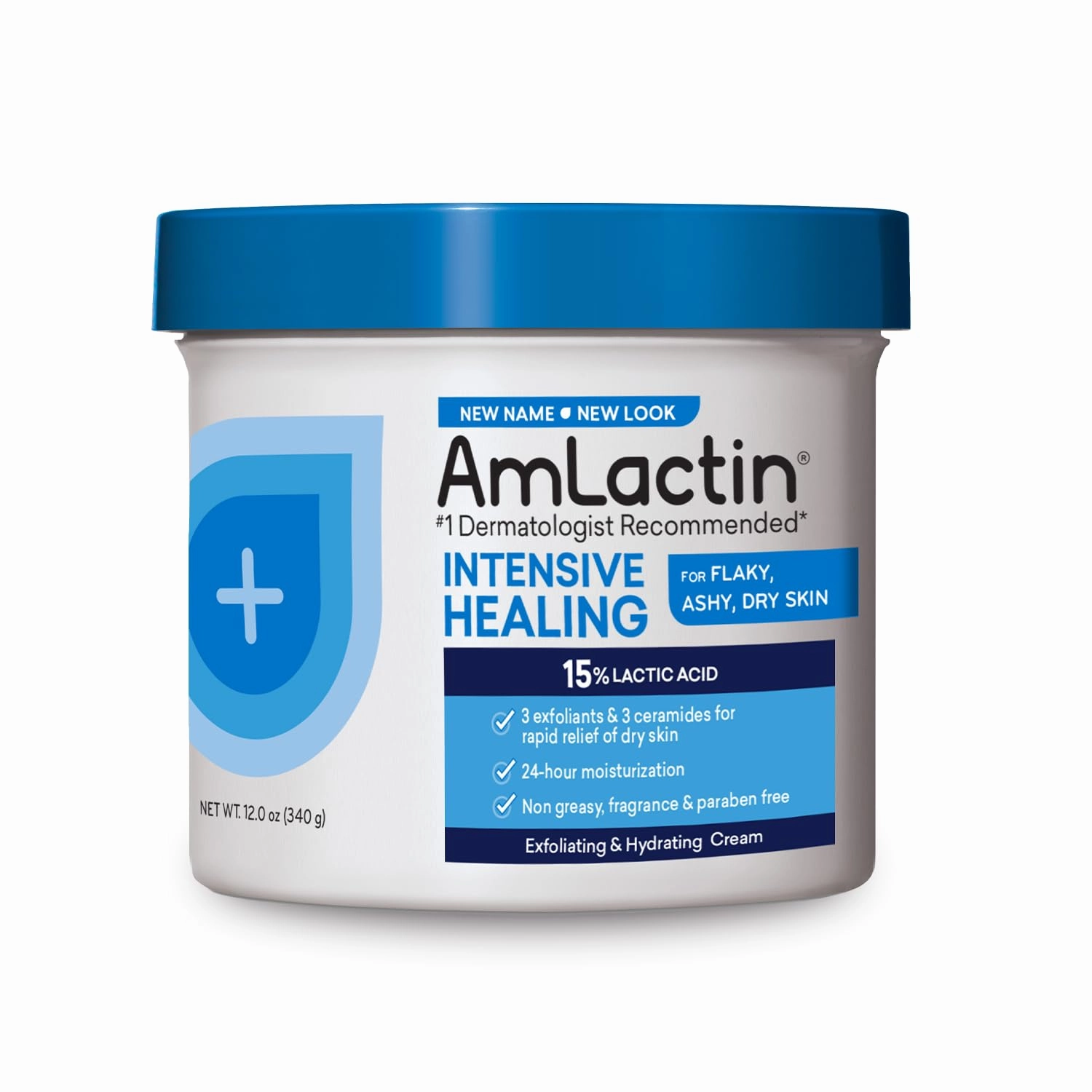 AmLactin Intensive Healing Body Cream – 12 oz Tub & Daily Nourish 12% - 14.1 oz Body Lotion with 12% Lactic Acid