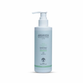 Amsarveda Face Cleansing Gel - Deep Cleansing with Neem, Tulsi & Aloe Vera, Natural & Gentle for All Skin Types, Balances Skin & Moisturizes - 150ml (5 oz)